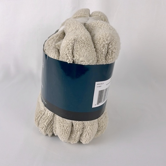 Mira Bella 4 pc Lt Tan Towel Set, 2 Hand Towel 16x30 2 Washcloth 13x13 NWT - Picture 2 of 8